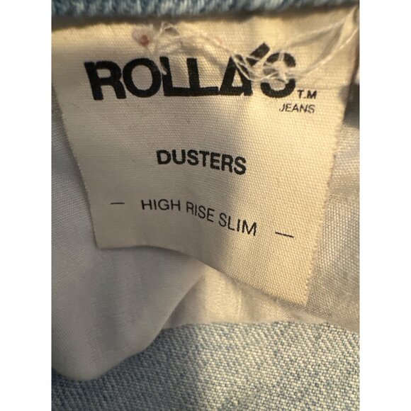 Rollas High Size 28 Rise Slim Dusters Jeans Light Blue Denim - Picture 3 of 13